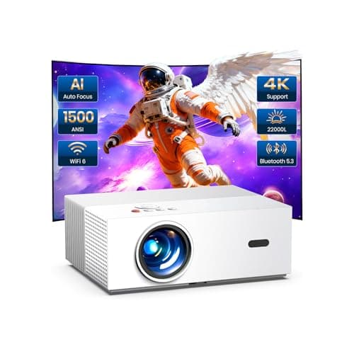 [Auto Focus & High Brightness] Outdoor Projector with WiFi and Bluetooth, Native 1080P Movie Projector, 4K Support, 22000L Auto Keystone & 50% Zoom