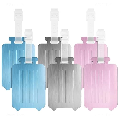 Aluminum Luggage Tags Brushed Metal Texture, Durable Suitcase Luggage Bag Tags (3 Colors) 7