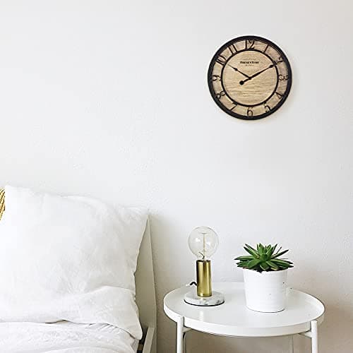 Presentime & Co 10" Farmhouse Series Wall Clock, Cottage Style, Vintage Design, Oil Rubbed Bronze 7