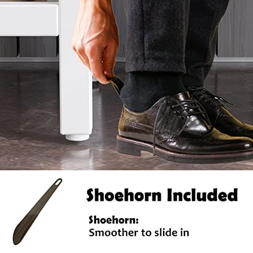 IRONCK Storage Bench, Entryway Shoe Bench with Flip Top Storage Space and 2 Drawers, Holds up to 330lb Shoe Rack with Removable Seat Cushion and Shoehorn for Entryway/Hallway(39.4in, White) 10