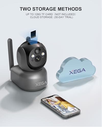 Xega 4G Cellular Security Camera Indoor Wireless, 2K PTZ No WiFi Camera for Home/RV/Travel/Pet/Baby with Phone App, Battery Powered Motion Detection Cloud/TF Built-in SIM Card(Subscription Required) 9