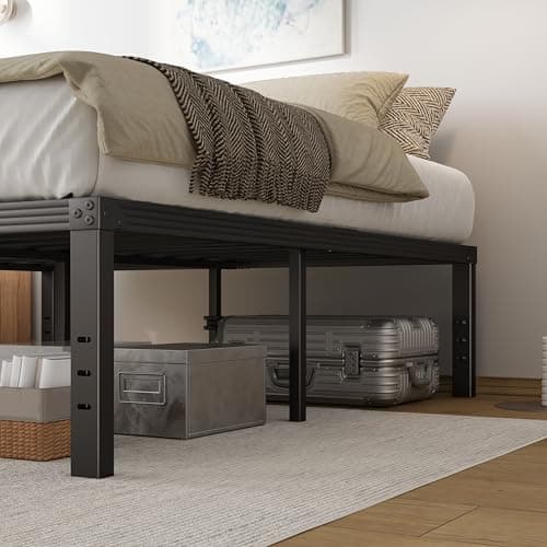 COMASACH Queen Bed Frame Heavy Duty,18" Black Metal Platform Bed Frame,Sturdy Steel Frames,No Box Spring Needed,Noise-Free,Easy Assembly 7