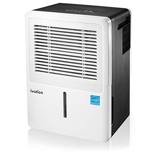 Ivation 3,000 Sq Ft Energy Star Dehumidifier - Large-Capacity - Includes Programmable Humidistat, Hose Connector, Auto Shutoff/Restart, Casters & Washable Air Filter, White