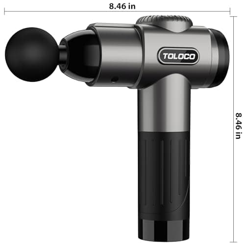 TOLOCO Massage Gun, Deep Tissue Back Massage for Athletes for Pain Relief, Percussion Massager with 10 Massages Heads & Silent Brushless Motor, Valentines Day Gifts for Him Her, Grey 8
