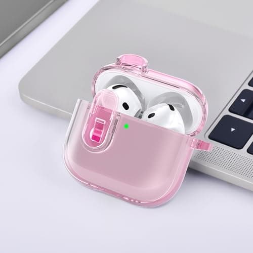 (with Safety Lock) Clear Case Compatible with Cute Apple Airpods 4 Cases 2024 Women, VISOOM Soft TPU Transparency Air pods 4 Gen Cases iPods 4 Earbuds Case Girl Bling Keychain for Airpod iPod 4th Gen 6