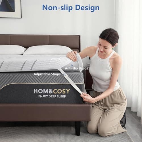 Firm Mattress Topper Queen Size 3 Inch with Ice Silk Cover, Premium Cooling Gel+Bamboo High Density Memory Foam Mattress Toppers, CertiPUR-US Firm Bed Topper for Pain Relief, 80"x60" 8