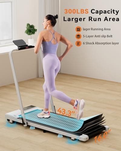 SupeRun 3 in 1 Walking Pad Treadmill, 3.0HP Folding Treadmills, 300LBS Capacity Under Desk Treadmills for Home, 7.5MPH Walking Pad with Handle Bar, Remote Control & APP 5