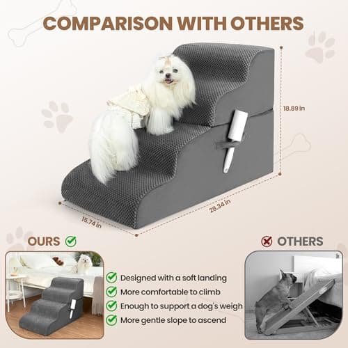 Dog Stairs, 4-Tiers Steps Ramp High Bed41 5