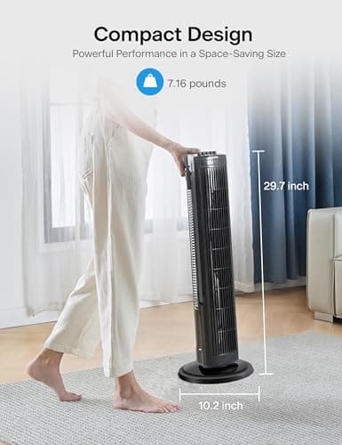 PELONIS 30 Inch Oscillating Tower Fan with 3 Speed Settings and Auto-off Timer, Standing Fan PFT28A2BBB, Black, medium 10