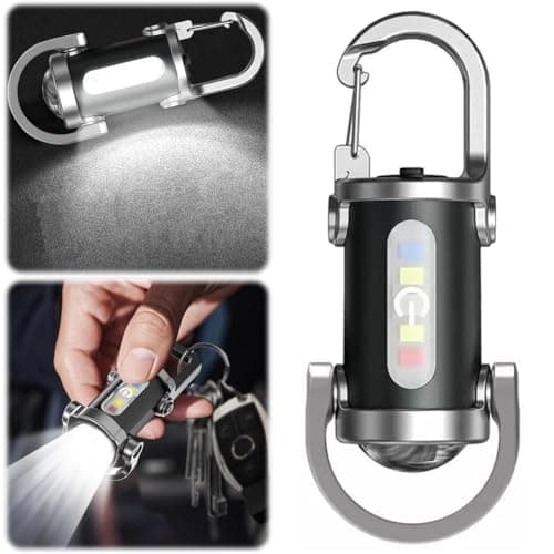 1200LM Super Bright Mini Keychain Flashlight - Waterproof EDC Light, 3-in-1 Multipurpose LED with Power Bank, Rechargeable, Compact & Durable for Camping, Hiking, Rescue & Everyday Use (2 Colors) 5