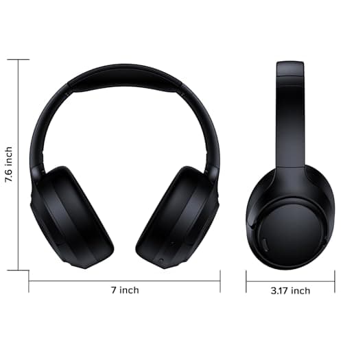Hybrid Active Noise Cancelling Headphones Wireless, 120Hrs Playtime, 6 ENC Clear Mic, Over Ear Bluetooth Headphones with Hi-Res Audio Comfort Earcup Foldable ANC Headphone for Travel Game Home Office 8