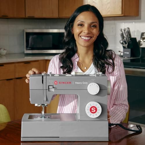 SINGER Heavy Duty 4423 High Speed Sewing Machine with Accessory Kit | Strong Motor with Enhanced Piercing Power, 97 Stitch Applications, Full Metal Frame, 1-Step Buttonhole & LED Light, Grey 5