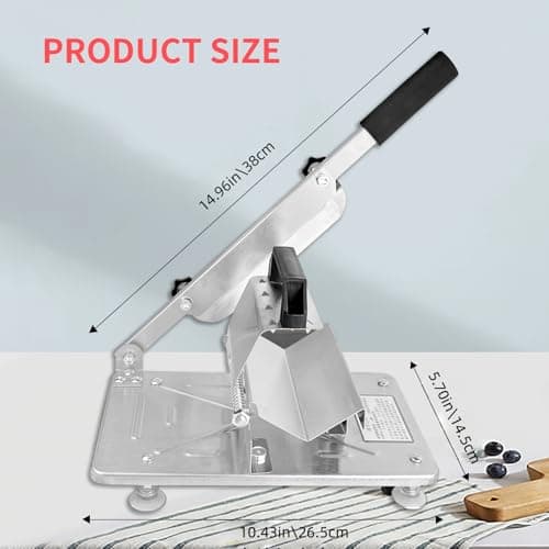 Manual Frozen Meat Slicer, Upgraded Stainless Steel Meat Cutter for Beef Mutton Bacon Home Food Slicing Machine for Hot Pot BBQ sandwiches pizza 6
