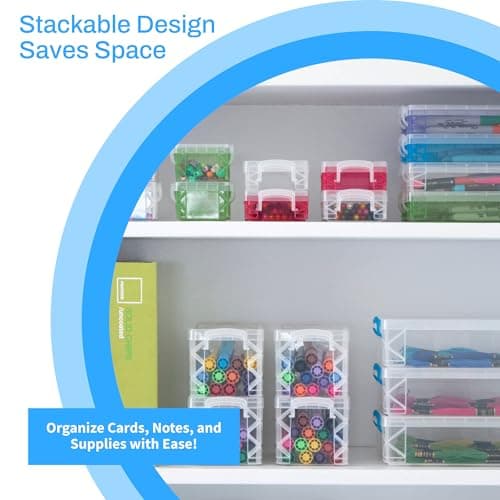 Super Stacker Index Card Box, 3 x 5 Inch Index Cards File Box, Note Holder, Index Card Holder, Photo Boxes Storage, Perfect for 3x5 Index Cards, Recipe Box Holder, Assorted Colors, 1 Count 5