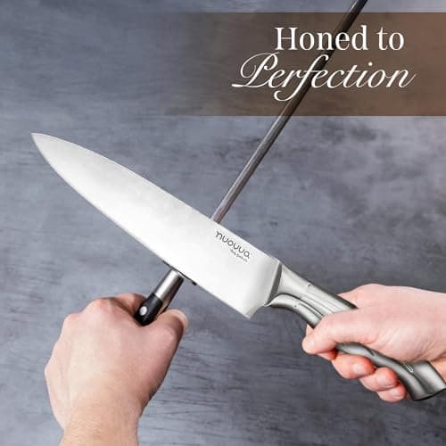 Kitchen Knife Set with Rotating Stand - Sharp Stainless Steel Knives Set - 360 Degree Rotating Block - by Nuovva 7