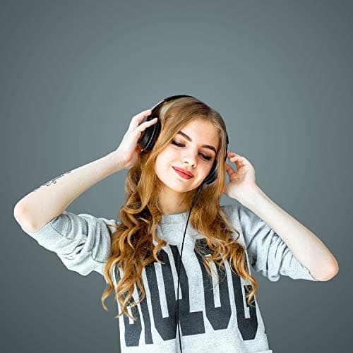 LORELEI X6 Over-Ear Wired Stereo Bass Headphones with Microphone, Lightweight, Foldable & Portable with 1.45M No-Tangle for Smartphone, Tablet, MP3/4, Space Black 6