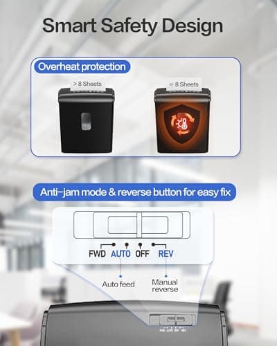 Locksworth 8-Sheet Micro-Cut Paper Shredder, P4 High Security, 4 Gallon Bin, 2-Minute Continuous Run, Home & Small Office Use 5