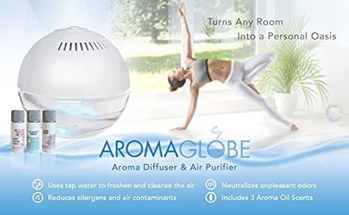 Daiwa Felicity Aroma Globe Air & Room Revitalizer - White Noise Aromatizer Air Washer Machine with Scented Oils, Water Air Revitalizer for Home and Office, with Calming Led Rainbow Led Lights 6