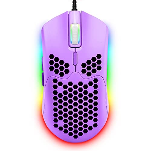 ZIYOU LANG Wired Lightweight Gaming Mouse,6 RGB Backlit Mouse with 7 Buttons Programmable Driver,6400DPI Computer Mouse