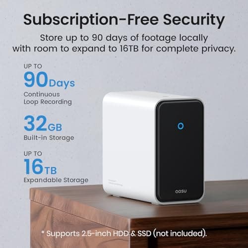 aosu T2 Ultra 4K Solar Security Cameras Wireless Outdoor, 4-Cam Kit, Smart Home Security System with TrueColor Night Vision, AI Recognition&Motion Tracking, 360°Pan&Tilt, Expandable 16TB Local Storage 9