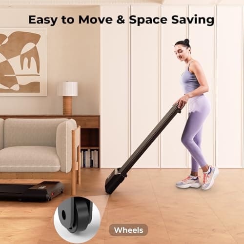 Lacuffy Walking Pad, Under Desk Treadmill for Home Office, 2 in 1 Portable Walking Treadmill, Smart Mini Treadmill,LED Display & Remote Control，265lbs Capacity, 1-Black-900mm 6