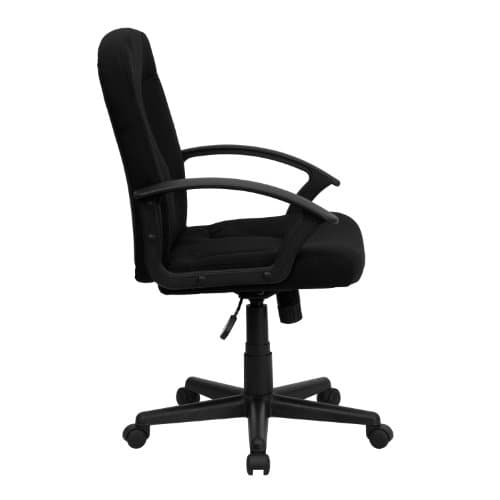 Flash Furniture Garver Mid-Back Black Fabric Executive Swivel Office Chair with Nylon Arms 8