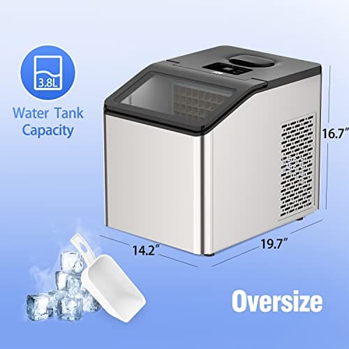 Soopyk Commercial Countertop Ice Maker Machine with Water Line Self-Cleaning 67lbs Daily Capacity for Home Stainless Steel 5