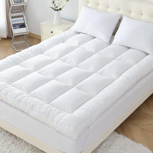 SHOUREN 5 Inch Memory Foam Mattress Topper Queen for Back Pain, Extra Soft Pillow Top Mattress Topper, 2000GSM Fluffy Shredded Memory Foam Filled & Thicked Down Alternative-Lined 80x60x5in 7