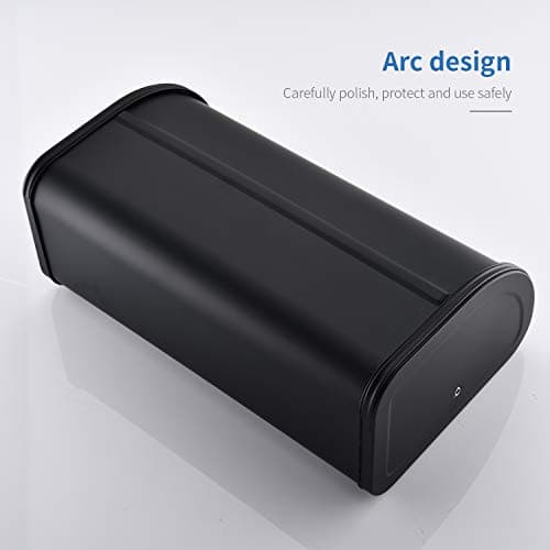 HILFA Stainless Steel Bread Box with Roll Up Lid, For Easy Kitchen Counter Storage, Bread Bin Holder,17.5X11.5X7.5 inch, Matte Black For Home and Kitchen 6