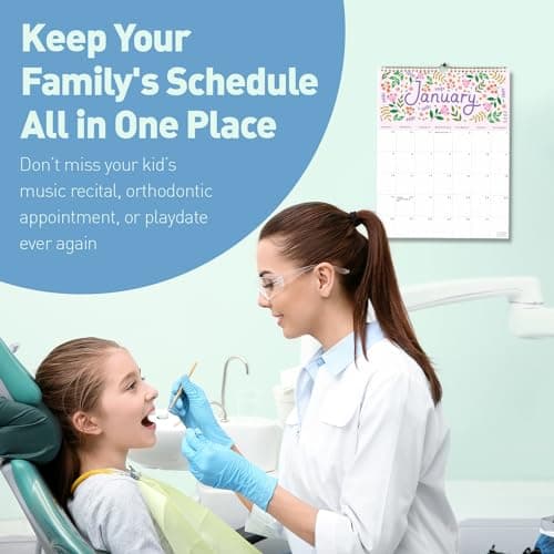 S&O Five Color Floral Wall Calendar from January 2024-June 2025 - Tear-Off Monthly Calendar - 18 Month Academic Wall Calendar - Hanging Calendar to Track Anniversaries & Appointments - 13.5"x10.5”in 6