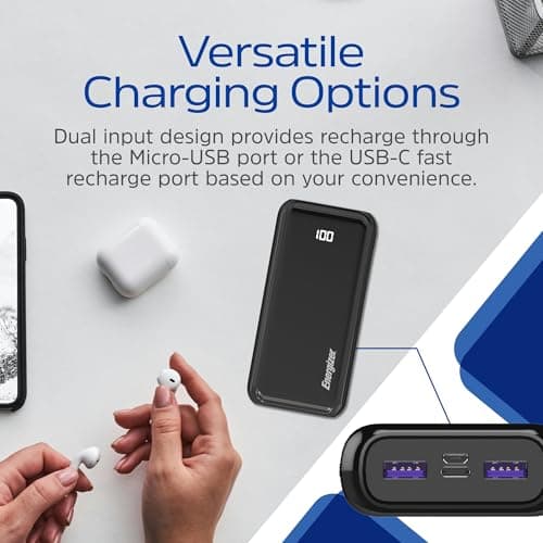 Energizer USB-C Portable Charger, 20000 mAh Power Bank Fast Charging Lightweight Battery Pack Compatible with Android/iPhone 15 16 Plus Pro Max/iPad Tablet and etc_UE20011PQ 7