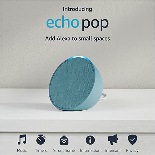 Amazon Echo Pop (newest model), Our smallest speaker, Designed for Alexa+, Fits in any room, Midnight Teal 10