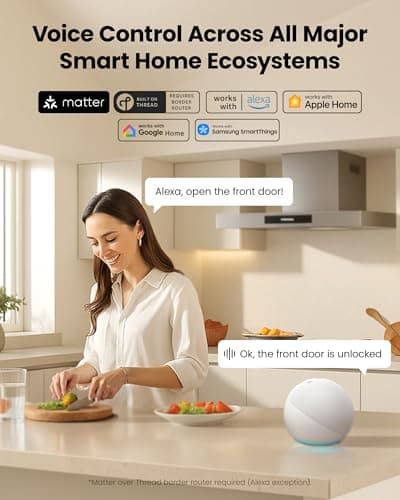 Lockin Veno Palm Vein Smart Lock with Built-in Wi-Fi, 7-Month Battery, Matter Compatible, Palm Vein & Fingerprint Unlock, Keyless Entry, App Control, Auto-Lock, PIN Code, ANSI Grade 2, IP65 Waterproof 7