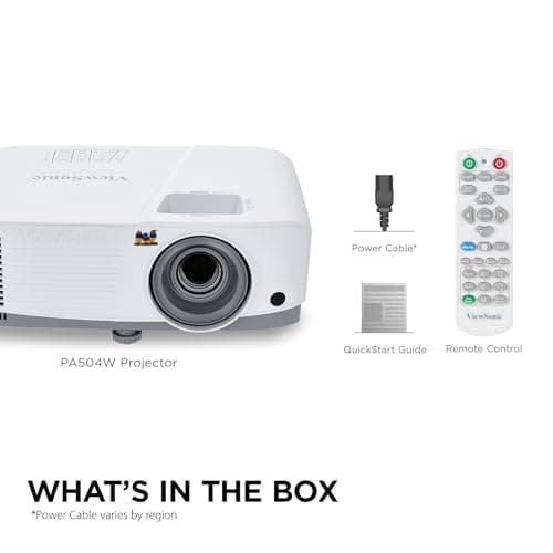 ViewSonic PA504W 4000 Lumens WXGA High Brightness Projector with Vertical Keystone, HDMI 1.4, USB 2.0 Type A, and VGA Inputs for Home and Office 9