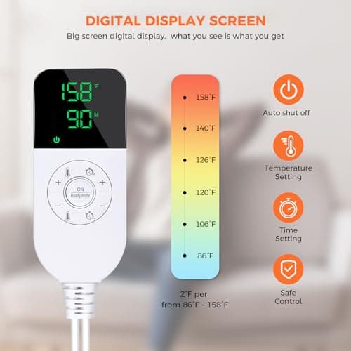 NOWWISH Heating Pad for Back Pain Cramps Relief, XL Moist Heat Electric Heating Pads with Auto Shut Off Large, Gifts for Women, 12 "x 24" Grey 5