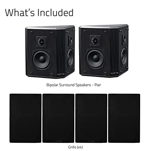 Fluance Elite High Definition 2-Way Bipolar Surround Speakers for Wide Dispersion Surround Sound in Home Theater Systems - Black Ash/Pair (SXBP2) 8