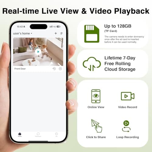 Security Cameras Wireless Outdoor 180° Pan Rotate 2K Color Night Vision Cameras for Home Security Motion Detection Siren 2-Way Talk Battery Powered IP65 Waterproof 2.4GHz WiFi Cloud/SD Storage 2-Pack 8