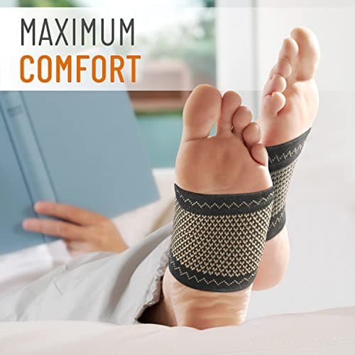 Copper Edge Copper Arch Support for Plantar Fasciitis. 2 Half Socks/Sleeve Compression Brace for Women and Men. Orthotics Feet Pain Aid Fit for Flat/High/Fallen Arches, Foot Care (Copper) 7