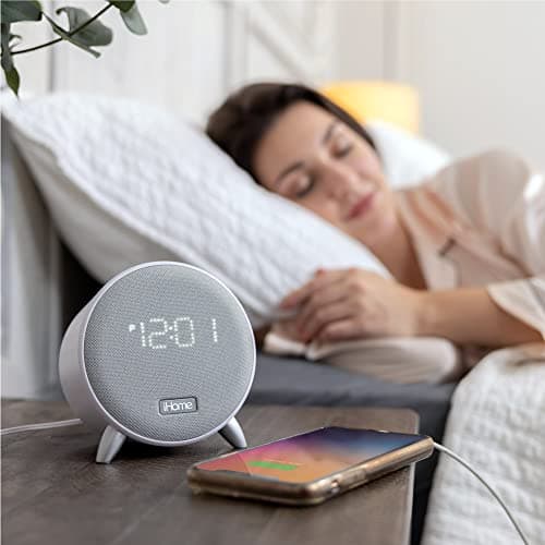 iHome Bluetooth Alarm Clock with 5W USB Charger, Dimmable LED Clock Display and Dual Alarms, Ideal for Bedroom, Home Office and Dorm Room 6