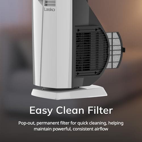 Lasko Oscillating Hybrid Fan and Space Heater for Home, All Season High Velocity Hybrid with Tip-Over Switch, Remote Control, Timer and Thermostat, 37.5 Inches, White, 1500W, FHV820 7