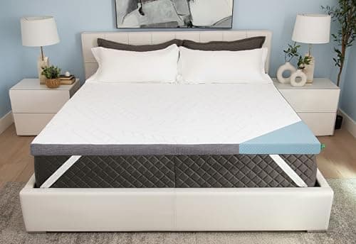 Sleepyhead Queen 3 Inch Premium Gel Mattress Topper – Cooling Gel Memory Foam Bed Topper – Pressure Relief, Washable Cover, CertiPUR-US Certified, Soft Mattress Pad (Queen 3")