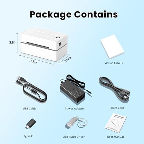 Anycash Bluetooth Thermal Label Printer, Wireless 4x6 Shipping Label Printers for Small Business, Compatible with Android&iOS and Windows, Address Label Printer for Amazon, Ebay, Shopify, Etsy, USPS 7