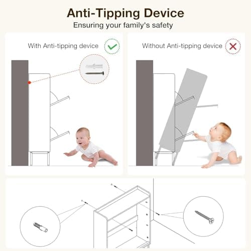 Fsbecl Shoe Storage Cabinet for Entryway with 2 Flip Drawers, Narrow Wood Shoe Cabinet with Fluted Panel, Freestanding Hidden Shoe Organizer for Foyer, Hallway (Walnut) 7