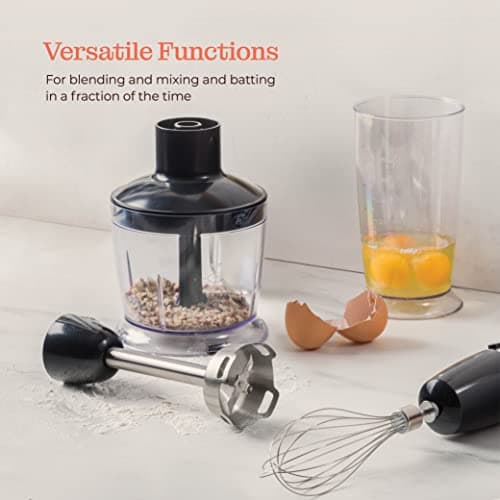 Multi-Use Immersion Blender Set, Hand Blender with Powerful Copper Motor 800W, High Speed, Turbo Mode, 3-in-1 Handheld Blender Stick Stainless Steel Blades, Whisk, Beaker, Measuring Marks, and Chopper 7