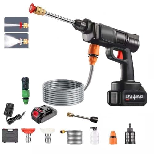 Cordless Pressure Washer, 30Bar Battery Powered with 3 Spray Modes and Accessories, Handheld Electric Power Washers for Cars/Fences/Driveways/Patios/Home Cleaning (Black, L)