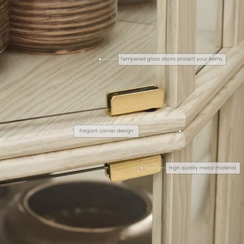 CKEASEAN Corner Curio Cabinet, 70" H Lighted Glass Display Cage with Tempered Glass Doors and 5 Adjustable Shelves, Light Bulb Inclued, Wine Bar China Cabinet for Living Room (White) 8