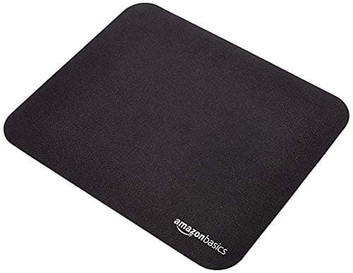 Amazon Basics Square Mouse Pad, Cloth with Rubberized Base, Standard, Black, 12.4L x 10.6W inches