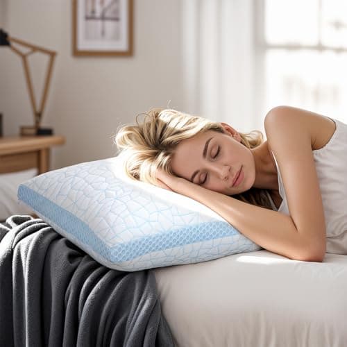 JORCOLEEN Shredded Memory Foam Pillow, Bed Pillows for Sleeping on Back, Stomach and Side Sleeper, Adjustable Pillows with Washable Cover (Standard - 2 Packs) 6