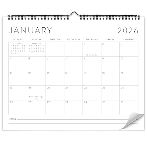 Beautiful 2026 Wall Calendar - Runs until December 2026 - Large 14.5" x 11.5" Office Wall Calendar for Easy Organizing