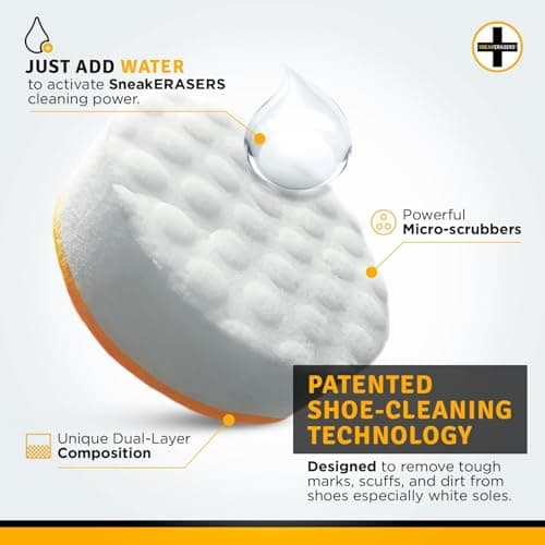 SneakERASERS Instant Sneaker Cleaner, Premium Shoe Cleaning Kit for Sneakers, Dual-Sided Sponges, Effective for Tennis Shoes & Women Men Sneakers, Gentle Rub Design (10 Pack) 8